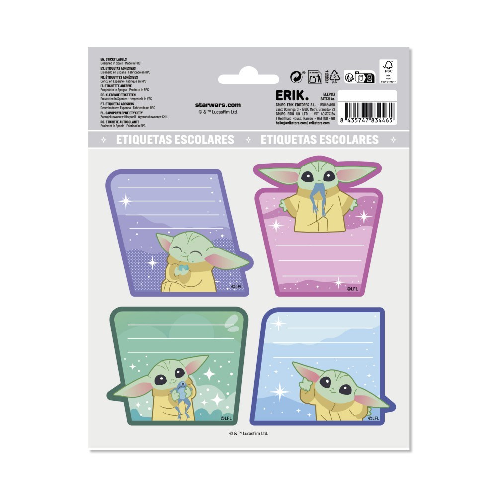 Grupo Erik Disney Star Wars - Grogu Premium SelfAdhesive Adhesive labels - Multicolours